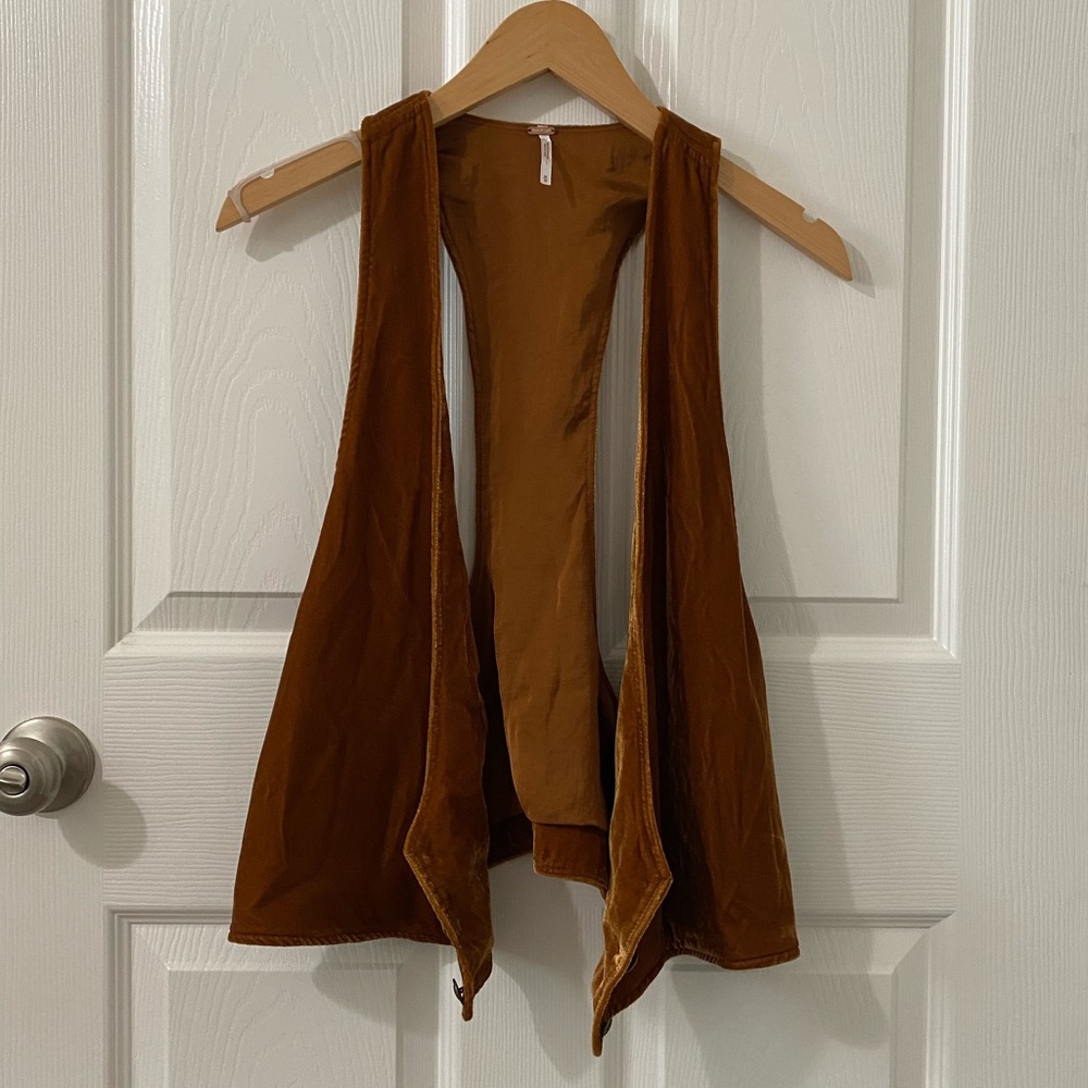Gold Velvet Vest Free People